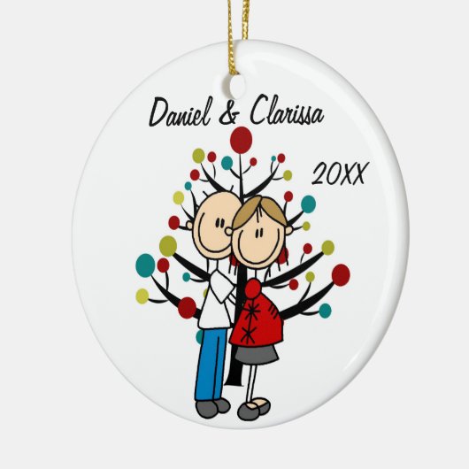 Ornement fait sur commande de vacances de couples (Gauche)