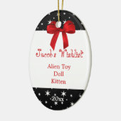 Ornement fait sur commande noir et rouge de (Gauche)