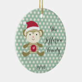 Ornement familial de singe de Noël personnalisé (Droite)