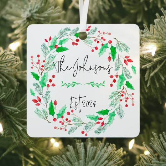 ornement familial rouge et vert nouvellement marié (Insitu)