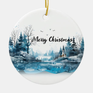 🎄 Ornement Fantaisiste de Paysage Hivernal Mervei