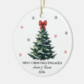 Ornement Fiançailles de Noël personnalisé (Gauche)