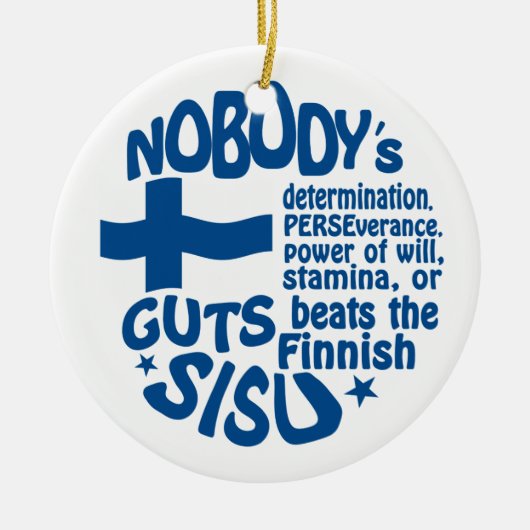 Ornement finlandais de SISU, double face (Devant)