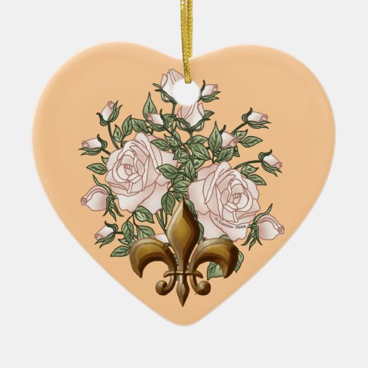 Ornement Fleur De Lis Rose (Devant)