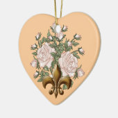 Ornement Fleur De Lis Rose (Gauche)