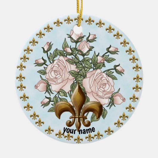 Ornement Fleur De Lis Roses (Devant)