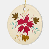 Ornement Fleur de Noël Rouge (Gauche)