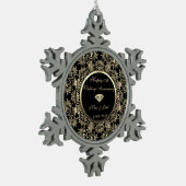 Ornement Flocon De Neige 10e anniversaire du Mariage Gold Diamond (Gauche)