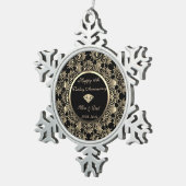 Ornement Flocon De Neige 10e anniversaire du Mariage Gold Diamond (Vue impression)