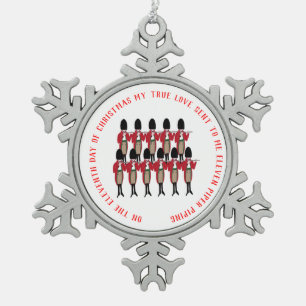 Ornement Flocon De Neige 12 Jours de Noël 11 tuyaux