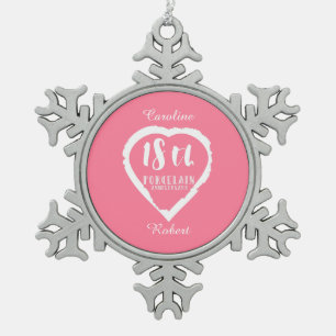 Ornement Flocon De Neige 18e anniversaire du Mariage porcelaine traditionne