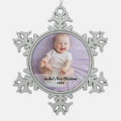 Ornement Flocon De Neige 1er Noël du bébé mignon (Devant)