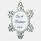 Ornement Flocon De Neige 1er Noël Ensemble Fléau de neige bleu (Vue impression)