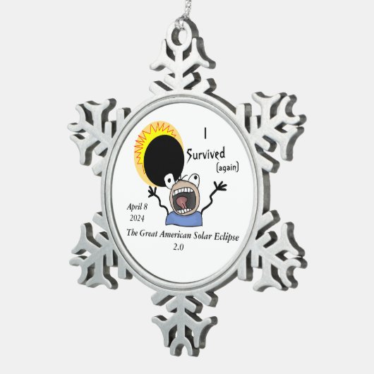 Ornement Flocon De Neige 2024 Solar Eclipse Survival (Vue impression)