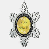 Ornement Flocon De Neige 21ème anniversaire de Mariage en laiton (Vue impression)