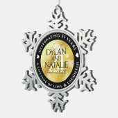 Ornement Flocon De Neige 21ème anniversaire de Mariage en laiton (Vue impression)