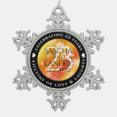 Ornement Flocon De Neige 23e anniversaire de Mariage de Topaz impérial (Devant)