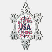 Ornement Flocon De Neige 250 ans USA | Semiquinentenaire 1776-2026 (Vue impression)