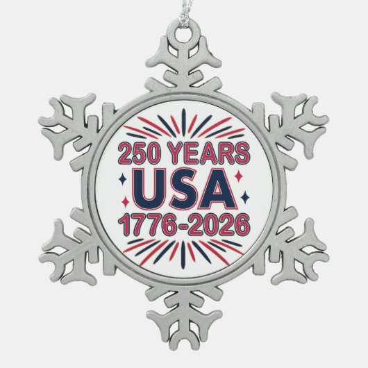 Ornement Flocon De Neige 250 ans USA | Semiquinentenaire 1776-2026 (Devant)