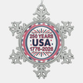 Ornement Flocon De Neige 250 ans USA | Semiquinentenaire 1776-2026 (Devant)