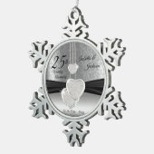 Ornement Flocon De Neige 25e anniversaire de mariage d'argent (Vue impression)