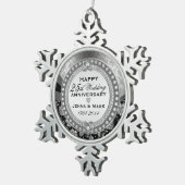 Ornement Flocon De Neige 25e anniversaire du Mariage d'argent (Vue impression)