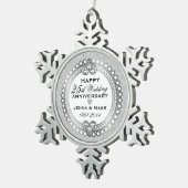 Ornement Flocon De Neige 25e anniversaire du Mariage d'argent 4 (Vue impression)