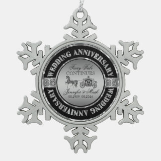 Ornement Flocon De Neige 25e anniversaire Mariage-Mariage cheval et transpo