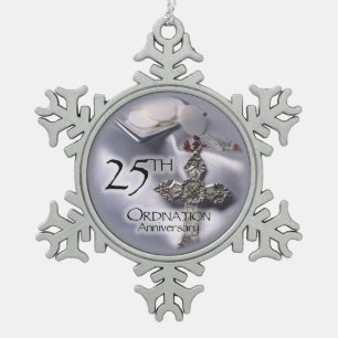 Ornement Flocon De Neige 25e cabinet Anniversary Cross Host