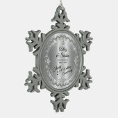 Ornement Flocon De Neige 25ème anniversaire de mariage de diamants élégants (Gauche)