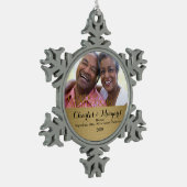 Ornement Flocon De Neige 50e anniversaire d'or avec des noms (Gauche)