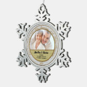 Ornement Flocon De Neige 50e anniversaire d'or Damas avec photo (Vue impression)