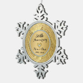Ornement Flocon De Neige 50e anniversaire du Mariage Diamonds & Gold (Vue impression)