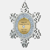 Ornement Flocon De Neige 50e anniversaire du Mariage Diamonds & Gold (Vue impression)