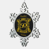 Ornement Flocon De Neige 50e anniversaire du Mariage d'or (Vue impression)