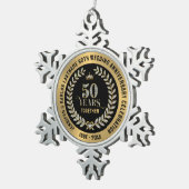 Ornement Flocon De Neige 50e anniversaire du mariage Sparkling Laurel Wreat (Vue impression)