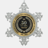 Ornement Flocon De Neige 50e anniversaire du mariage Sparkling Laurel Wreat (Devant)