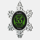 Ornement Flocon De Neige 55e ANNIVERSAIRE Mariage EMERALD (Vue impression)