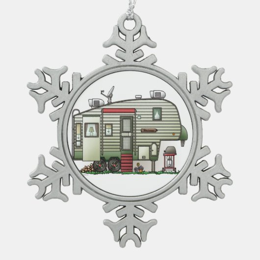 Ornement Flocon De Neige 5ème roue de pointe (Devant)