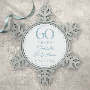 Ornement Flocon De Neige 60e anniversaire de l'Élégant Mariage