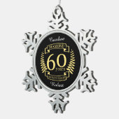 Ornement Flocon De Neige 60e ANNIVERSAIRE Mariage en diamant jaune (Vue impression)