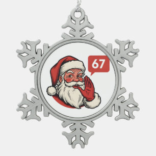 Ornement Flocon De Neige 67 Noël Joyeux Six Sept Brainrot Père Noël