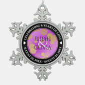 Ornement Flocon De Neige 6e 33e 47e 48e anniversaire du Mariage Améthyste (Devant)