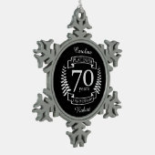 Ornement Flocon De Neige 70e ANNIVERSAIRE Mariage PLATINUM (Gauche)