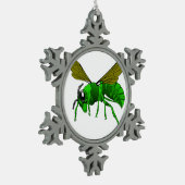 Ornement Flocon De Neige Abeille de guêpe verte et citron vert (Gauche)