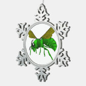 Ornement Flocon De Neige Abeille de guêpe verte et citron vert (Vue impression)