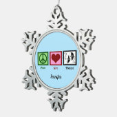 Ornement Flocon De Neige Acteur du théâtre Peace Love Monogramme (Vue impression)