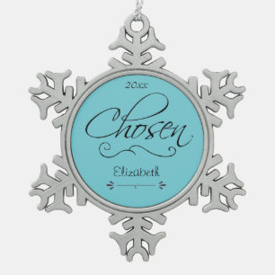 Ornement Flocon De Neige Adopté Défilement Choisi Date Adoption Personnal