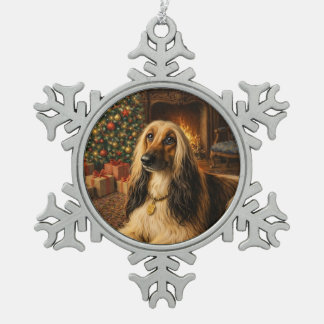 Ornement Flocon De Neige Afghan Hound Holiday 