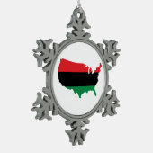 Ornement Flocon De Neige Afro-Américain _ Couleurs rouge, noir et vert (Gauche)